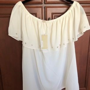 MK Strapless Top Bone Color Women’s Large NWT